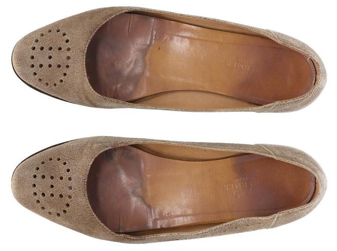 Ballerine in suede beige Hermès - Anni 2000 - vista 6