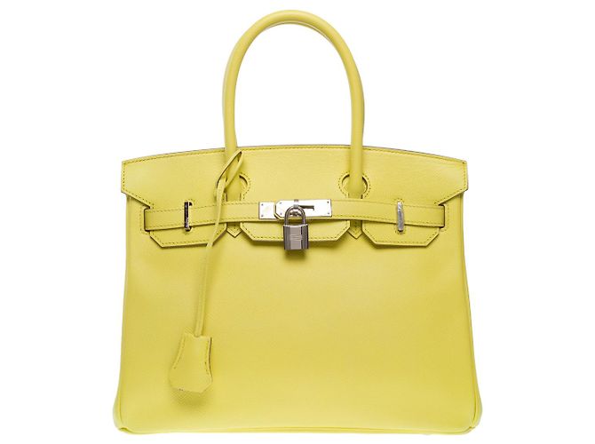 Hermès Sac HERMES Birkin 30 en Cuir Jaune - 102509 - vue 3