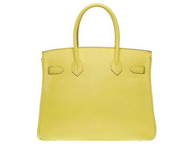 Hermès Sac HERMES Birkin 30 en Cuir Jaune - 102509 - vue 4