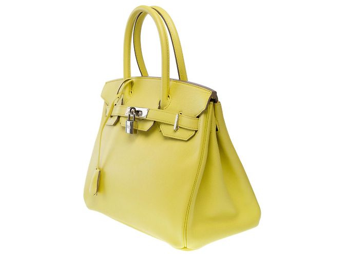 Hermès Sac HERMES Birkin 30 en Cuir Jaune - 102509 - vue 5