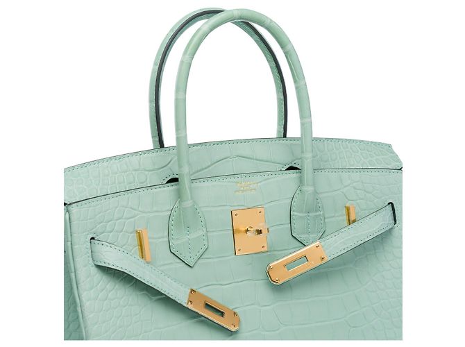 Hermès Sac HERMES Birkin 30 en Cuirs exotiques Vert - 102508 - vue 4