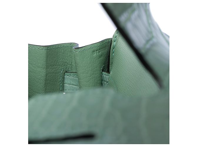 Hermès Sac HERMES Birkin 30 en Cuirs exotiques Vert - 102508 - vue 5