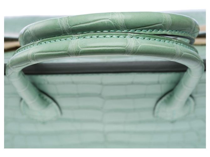 Hermès Sac HERMES Birkin 30 en Cuirs exotiques Vert - 102508 - vue 7