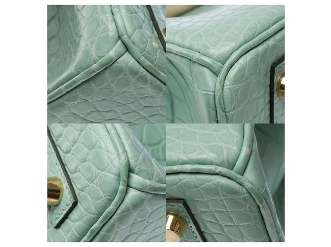 Hermès Sac HERMES Birkin 30 en Cuirs exotiques Vert - 102508 - vue 9