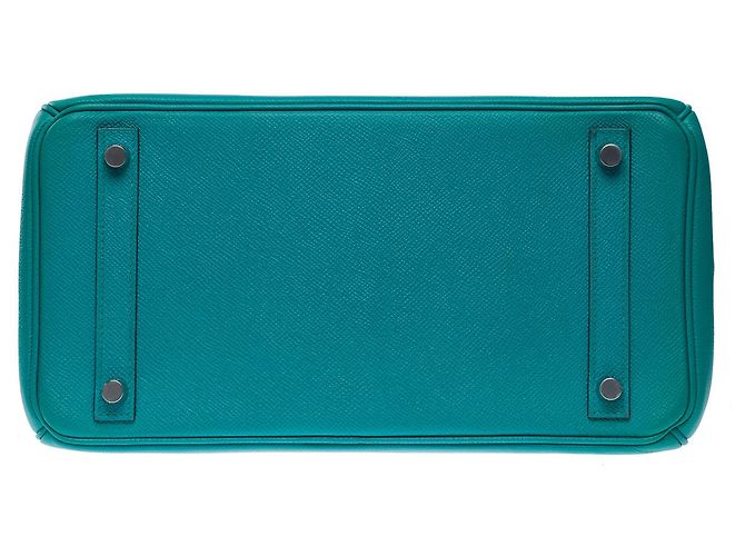 Hermès Borsa HERMES Birkin 30 in Pelle Blu - 102502 - vista 11
