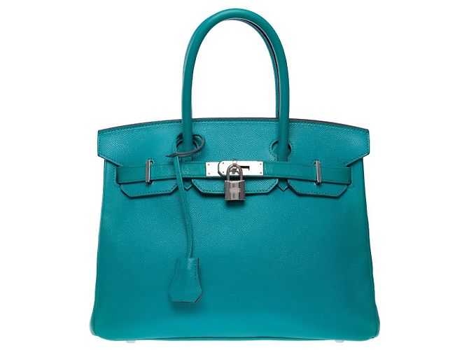 Hermès Borsa HERMES Birkin 30 in Pelle Blu - 102502 - vista 3