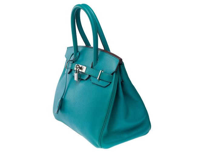 Hermès Borsa HERMES Birkin 30 in Pelle Blu - 102502 - vista 5