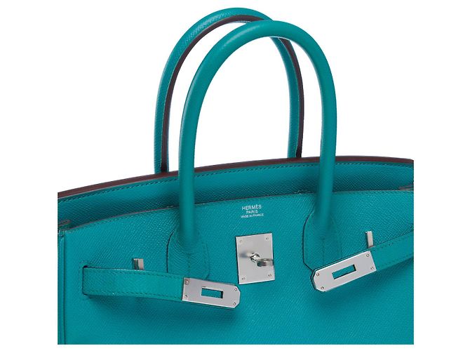Hermès Borsa HERMES Birkin 30 in Pelle Blu - 102502 - vista 7