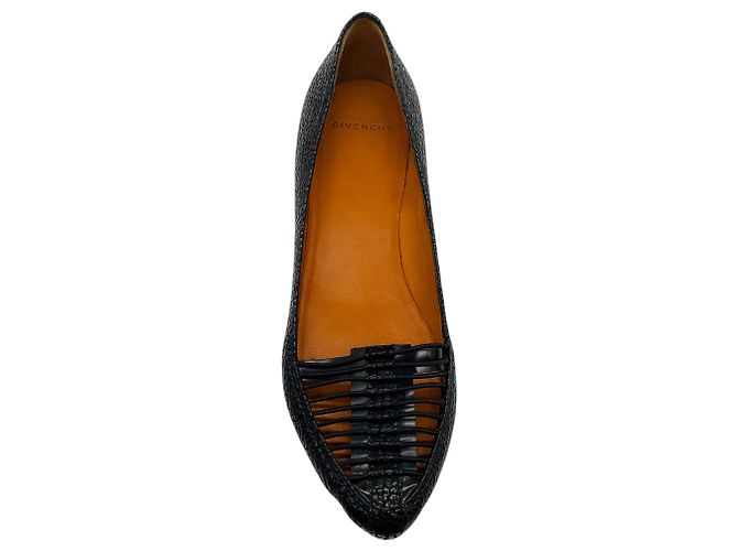 Sapatilhas de couro preto com bico cage Givenchy - vista 4