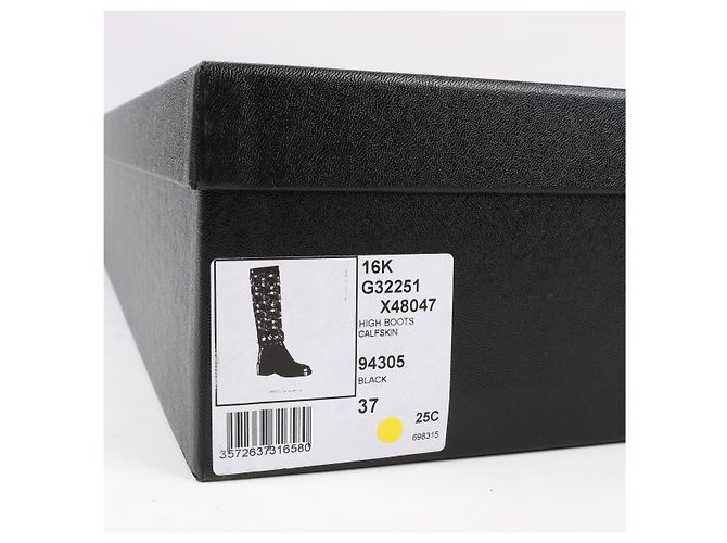 Timeless Botas largas de cuero Chanel Coco Mark 16K negras G32251, talla 37 EU Negro - vista 14