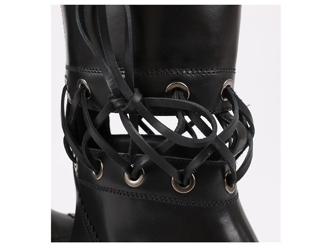 Timeless Botas largas de cuero Chanel Coco Mark 16K negras G32251, talla 37 EU Negro - vista 8