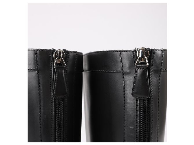 Timeless Botas largas de cuero Chanel Coco Mark 16K negras G32251, talla 37 EU Negro - vista 9