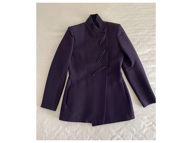 Jean Paul Gaultier Jacke Dunkelviolett Wolle Seide - Ansicht 3