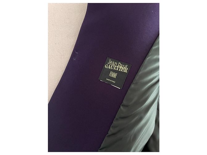 Jean Paul Gaultier Jacke Dunkelviolett Wolle Seide - Ansicht 6