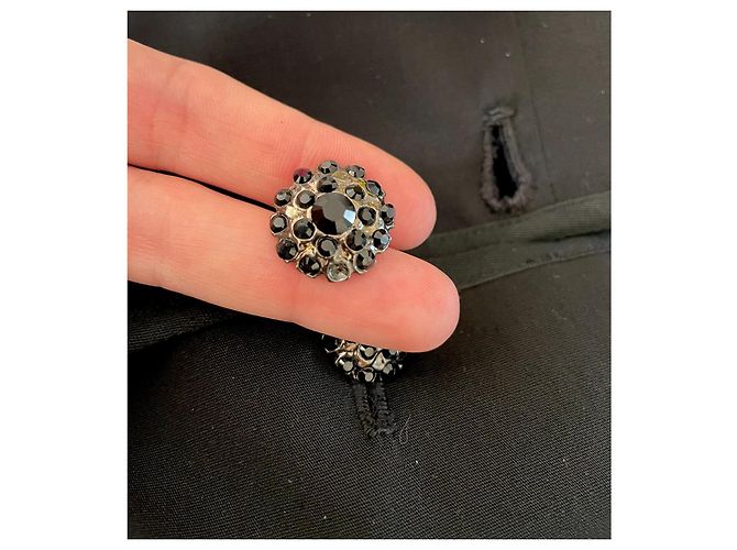 Giacca Alberta Ferretti in lana nera con basque in seta e bottoni gioiello Nero - vista 11