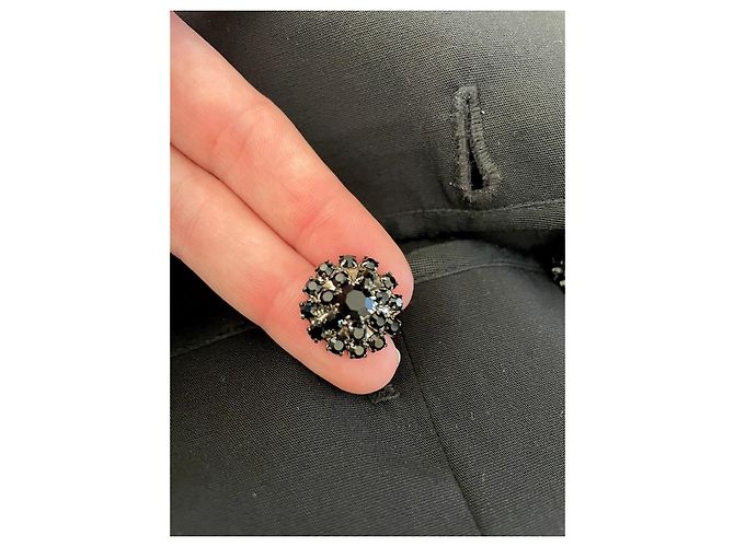 Giacca Alberta Ferretti in lana nera con basque in seta e bottoni gioiello Nero - vista 12