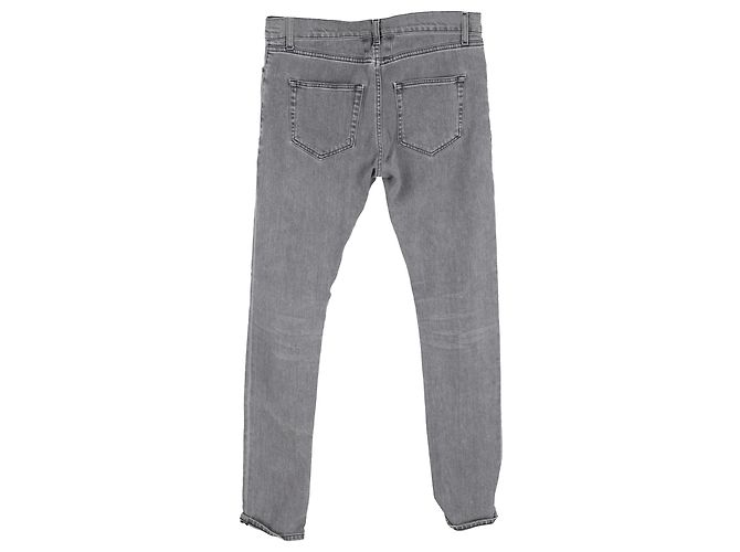 Saint Laurent Slim Fit Jeans aus grauem Baumwoll-Denim - Ansicht 2