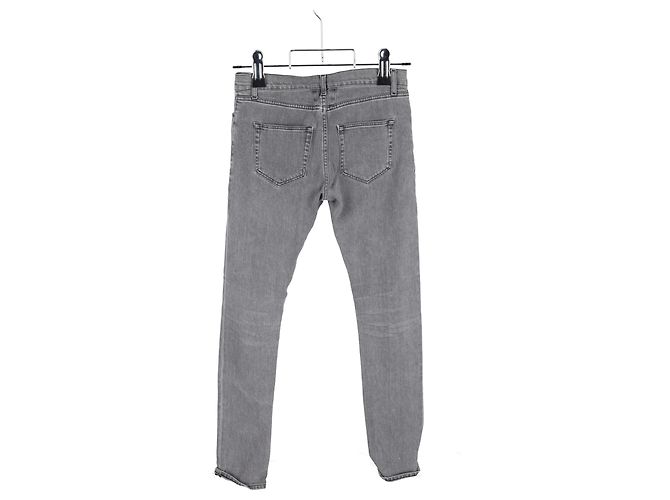 Saint Laurent Slim Fit Jeans aus grauem Baumwoll-Denim - Ansicht 5