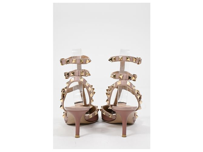 Zapatos Caged Rockstud Valentino Garavani en cuero rosa - vista 10