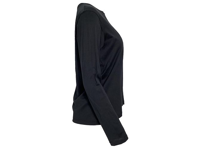 T-shirt a maniche lunghe ricamato Balmain in cotone nero - vista 3