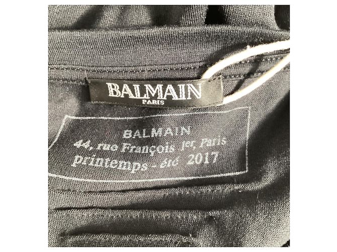 T-shirt a maniche lunghe ricamato Balmain in cotone nero - vista 5