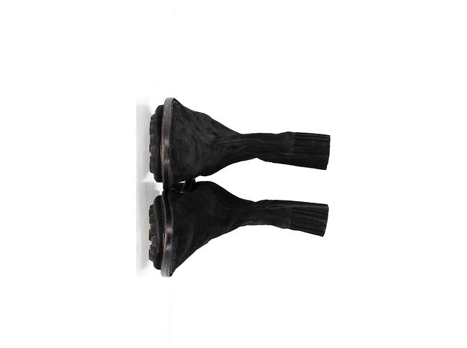 Stivali Chelsea Balenciaga in suede nero - vista 10
