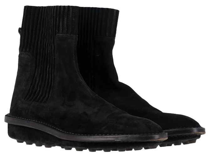Stivali Chelsea Balenciaga in suede nero - vista 4