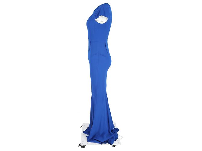 Abito Maxi V-Neck Valey di Roland Mouret in Viscosa Blu - vista 5