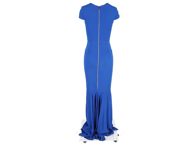 Abito Maxi V-Neck Valey di Roland Mouret in Viscosa Blu - vista 6