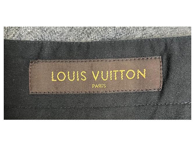 Pantaloni dritti Louis Vuitton in cotone grigio - vista 10