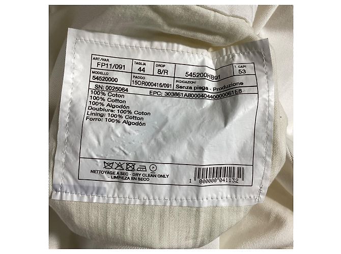 Pantaloni dritti Hermès in cotone bianco Crudo - vista 5