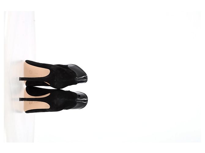 Stivaletti Vamp Peep-Toe in suede e pelle nera di Gianvito Rossi Nero - vista 11