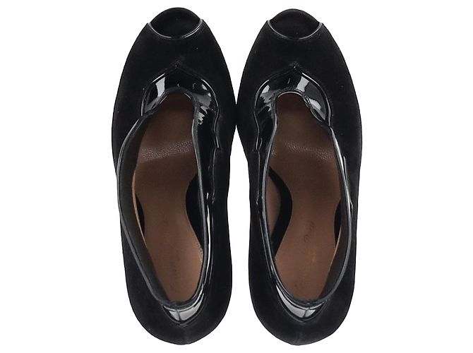 Stivaletti Vamp Peep-Toe in suede e pelle nera di Gianvito Rossi Nero - vista 3