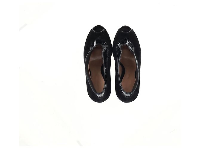 Stivaletti Vamp Peep-Toe in suede e pelle nera di Gianvito Rossi Nero - vista 9