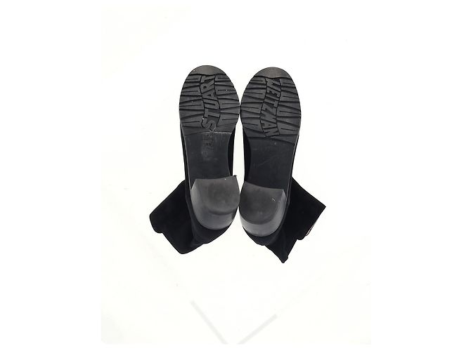 Botines Stuart Weitzman de ante negro - vista 12
