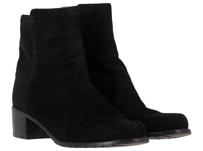 Botines Stuart Weitzman de ante negro - vista 4