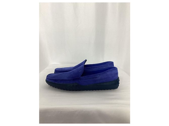 Mocassini Slip-On Tod's in Suede Blu - vista 10