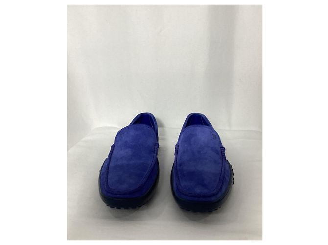 Mocassini Slip-On Tod's in Suede Blu - vista 11