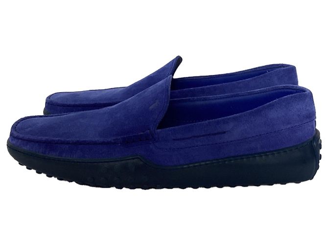 Mocassini Slip-On Tod's in Suede Blu - vista 3
