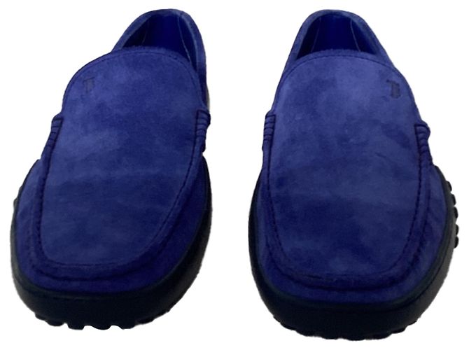 Mocassini Slip-On Tod's in Suede Blu - vista 4