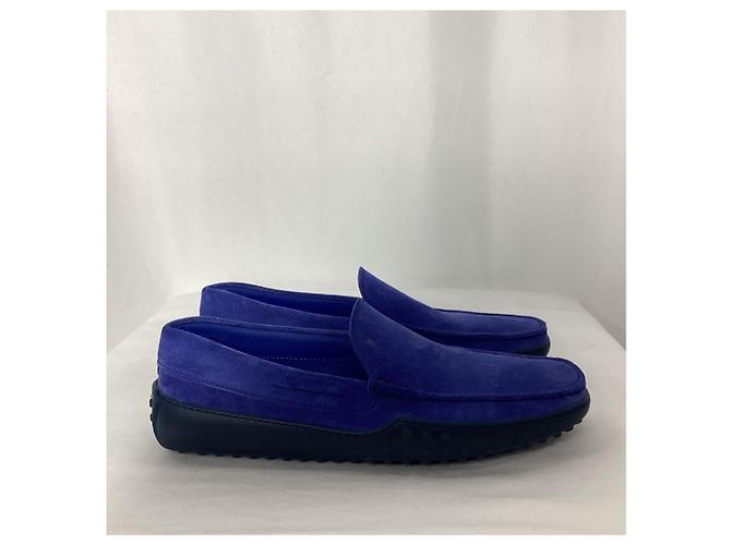 Mocassini Slip-On Tod's in Suede Blu - vista 8