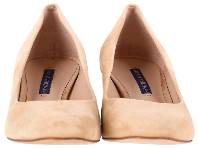 Stuart Weitzman Mary Ann 60 Pumps in Beige Suede - view 2