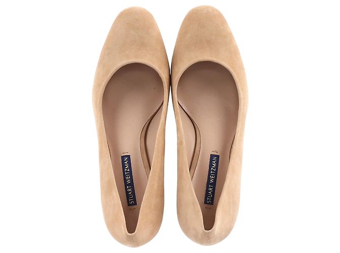 Stuart Weitzman Mary Ann 60 Pumps in Beige Suede - view 3