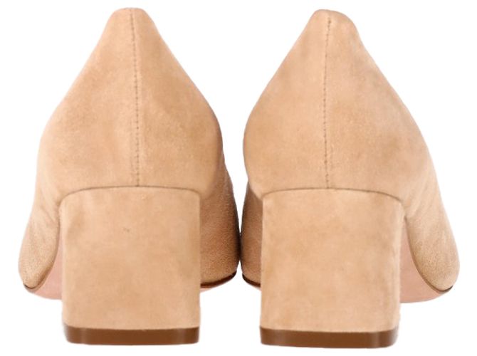Stuart Weitzman Mary Ann 60 Pumps in Beige Suede - view 5