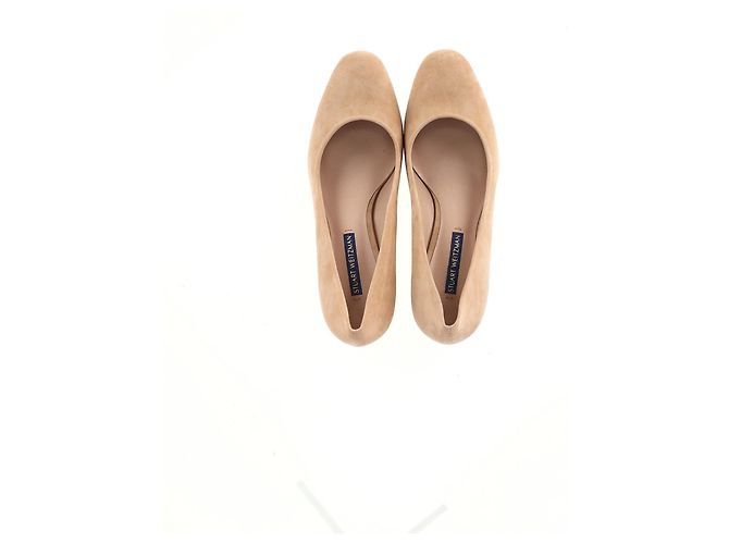 Stuart Weitzman Mary Ann 60 Pumps in Beige Suede - view 9