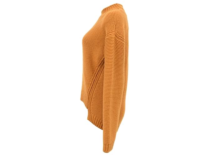 Hermès Strickpullover mit Stehkragen aus brauner Wolle Rot - Ansicht 2