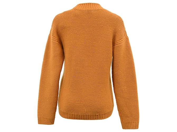 Hermès Strickpullover mit Stehkragen aus brauner Wolle Rot - Ansicht 3