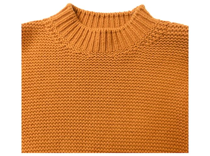 Hermès Strickpullover mit Stehkragen aus brauner Wolle Rot - Ansicht 5