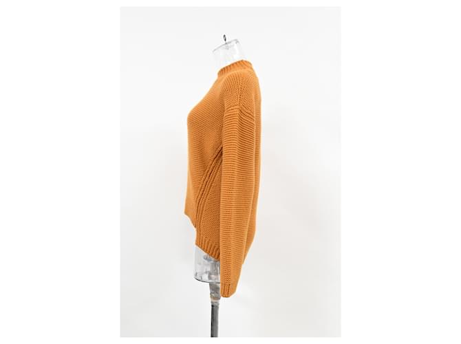 Hermès Strickpullover mit Stehkragen aus brauner Wolle Rot - Ansicht 7