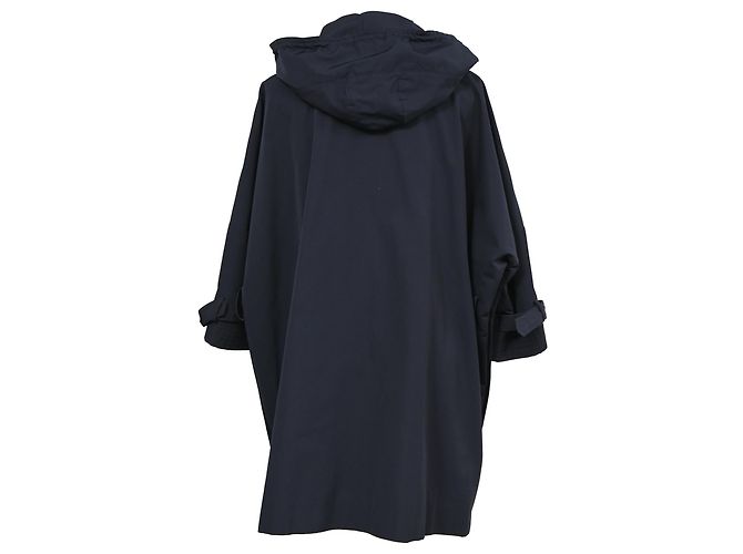 Abrigo de lluvia de doble botonadura Moncler en poliamida azul marino - vista 3